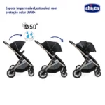 Carrinho de Bebê Chicco Best Friend Re Lux Preto com Moisés