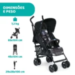 Carrinho de Bebê Chicco London Up Matrix Preto