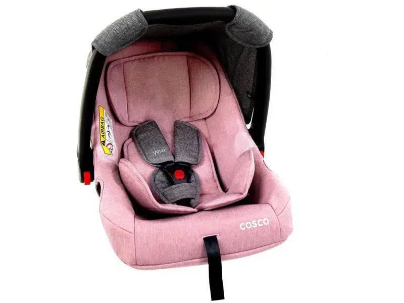 Carrinho de Bebê Conforto Cosco Jetty Rosa com Bandeja e Protetor UV 30+