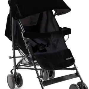 Carrinho de Bebê Cosco Hobby Preto 15kg Reclinável com Capota UV 50+