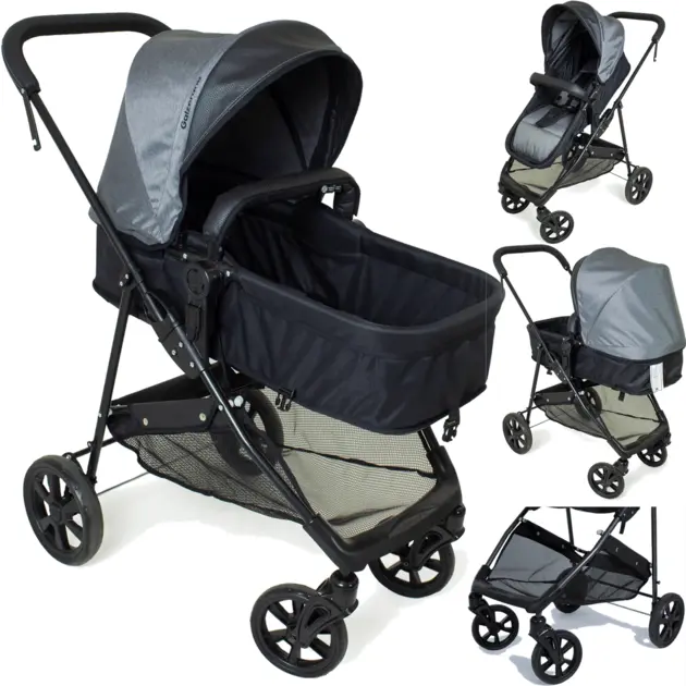 Carrinho de Bebê Galzerano Bebê Conforto Napoli Cinza – Assento Reversível, Moisés Carrinho de Bebê Galzerano Bebê Conforto Napoli Cinza - Assento Reversível, Moisés