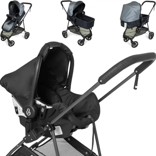 Carrinho de Bebê Galzerano Bebê Conforto Napoli Cinza – Assento Reversível, Moisés Carrinho de Bebê Galzerano Bebê Conforto Napoli Cinza - Assento Reversível, Moisés