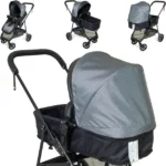 Carrinho de Bebê Galzerano Bebê Conforto Napoli Cinza - Assento Reversível, Moisés