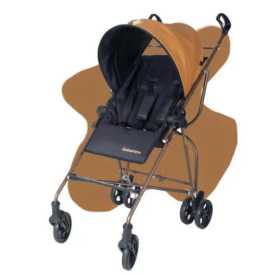 Carrinho de Bebê Galzerano Capri Preto e Caramelo - Ideal para Crianças de 6 Meses a 15kg