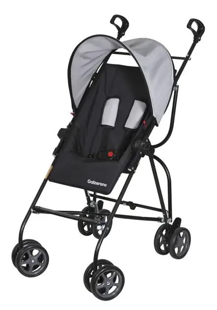 Carrinho de Bebê Galzerano Capri Preto e Cinza 6 Meses a 15kg