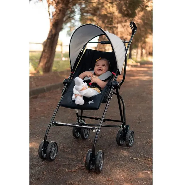 Carrinho de Bebê Galzerano Capri Preto e Cinza 6 Meses a 15kg