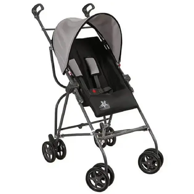 Carrinho de Bebê Galzerano Capri Preto e Cinza 6 Meses a 15kg