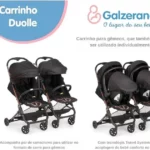 Carrinho de Bebê Galzerano Duolee Gêmeos Preto e Cobre - Praticidade e Conforto