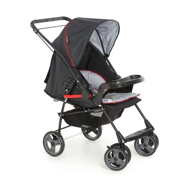 Carrinho de Bebê Galzerano Milano Reversível II Cinza e Preto - Até 15KG