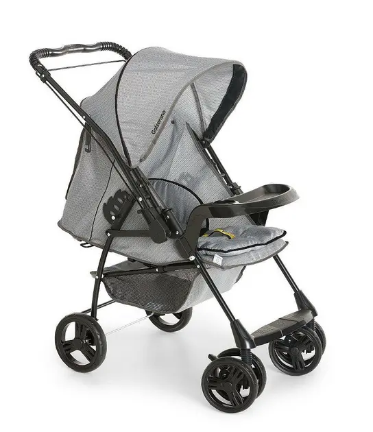 Carrinho de Bebê Galzerano Milano Reversível II Cinza e Preto - Até 15KG