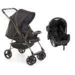 Carrinho de Bebê Galzerano Milano Reversível II Preto e Cobre