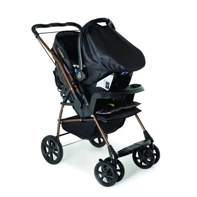 Carrinho de Bebê Galzerano Milano Reversível II Preto e Cobre
