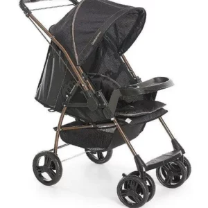 Carrinho de Bebê Galzerano Milano Reversível II Preto e Cobre
