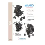 Carrinho de Bebê Galzerano Milano Reversível II Preto e Cobre