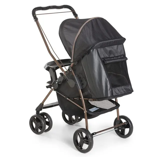Carrinho de Bebê Galzerano Milano Reversível II Preto e Cobre