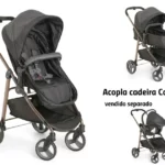 Carrinho de Bebê Galzerano Olympus Preto e Cobre - Berço, Passeio e Bebê Conforto