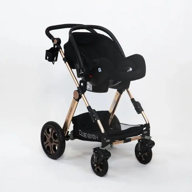 Carrinho de Bebê Golden Club Baby Preto - Com Bebê Conforto