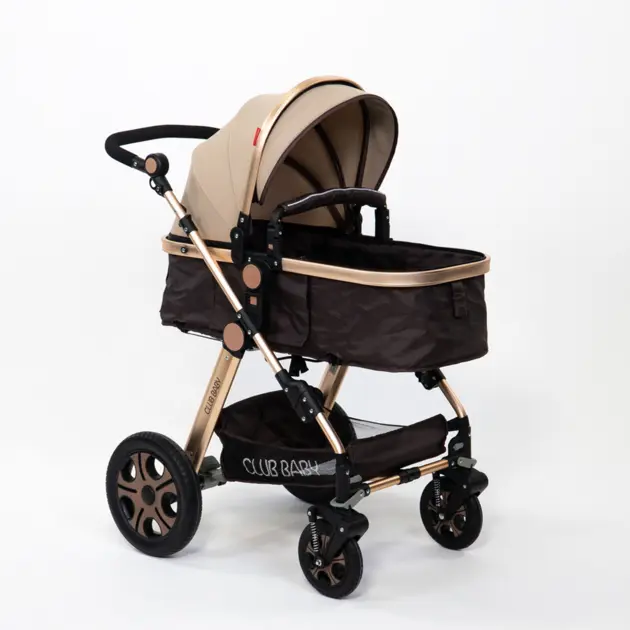 Carrinho de Bebê Golden Club Baby Preto - Com Bebê Conforto