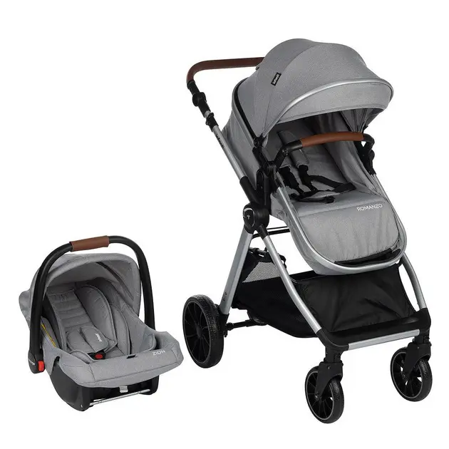 Carrinho de Bebê Infanti Bebê Conforto Romanzo Duo Cinza Carrinho de Bebê Infanti Bebê Conforto Romanzo Duo Cinza