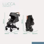 Carrinho de Bebê Infanti Lucca - Preto - Compacto e reclinável para conforto do bebê