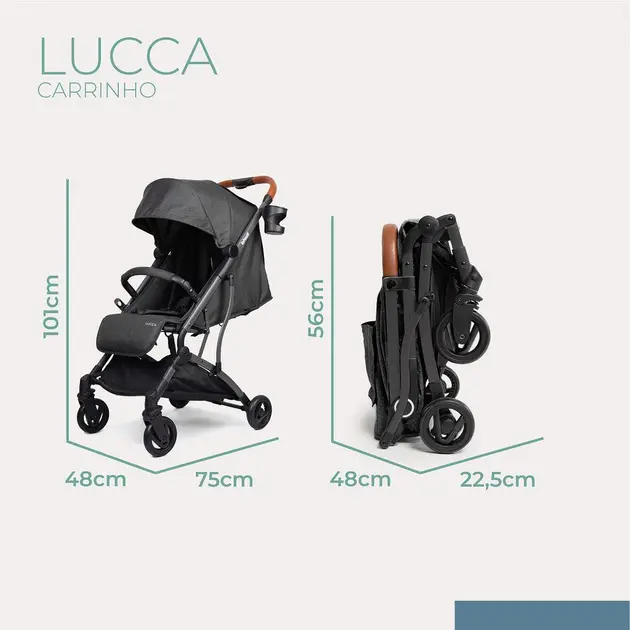 Carrinho de Bebê Infanti Lucca – Preto – Compacto e reclinável para conforto do bebê Carrinho de Bebê Infanti Lucca - Preto - Compacto e reclinável para conforto do bebê