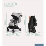 Carrinho de Bebê Infanti Lucca - Preto - Compacto e reclinável para conforto do bebê
