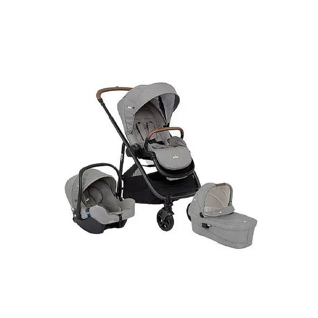 Carrinho de Bebê Joie Trio Versatrax E Bebê Conforto Cinza Pebble Carrinho de Bebê Joie Trio Versatrax E Bebê Conforto Cinza Pebble