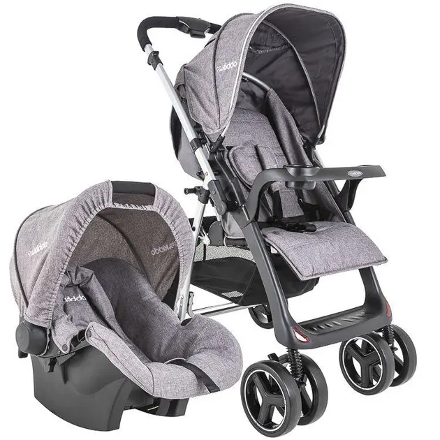 Carrinho de Bebê Kiddo Bebê Conforto Speedy Preto 3 em 1 Carrinho de Bebê Kiddo Bebê Conforto Speedy Preto 3 em 1