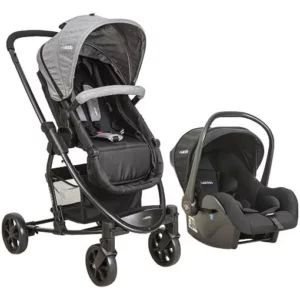 Carrinho de Bebê Kiddo Bebê Conforto Speedy Preto 3 em 1