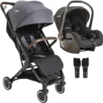 Carrinho de Bebê Kiddo Moon Com Bebê Conforto - Melange Grafite - 3 em 1