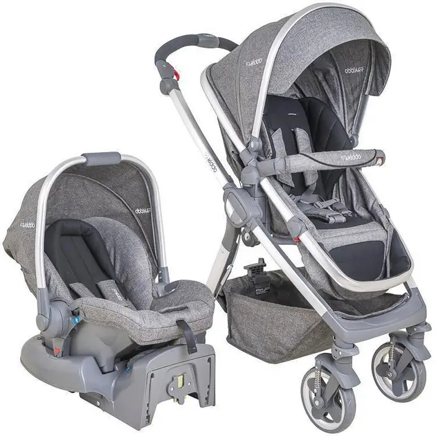 Carrinho de Bebê Kiddo Moon Com Bebê Conforto – Melange Grafite – 3 em 1 Carrinho de Bebê Kiddo Moon Com Bebê Conforto - Melange Grafite - 3 em 1