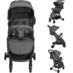 Carrinho de Bebê Kiddo Road Pretos para Gêmeos Compacto com Bebê Conforto