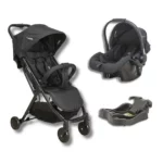 Carrinho de Bebê Kiddo Road Pretos para Gêmeos Compacto com Bebê Conforto