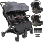 Carrinho de Bebê Kiddo Sprint II Melange Grafite - Travel System para Crianças até 15kg