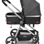 Carrinho de Bebê Multikids Jazz 2 em 1 Preto e Cinza Bb468