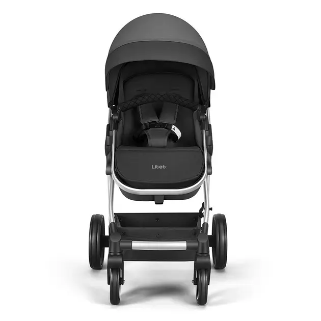 Carrinho de Bebe Multikids Jazz Preto e Cinza Bb468