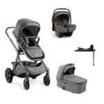 Carrinho de Bebê Nuna Demi Grow + Moisés Cinza Threaded - Conforto e Versatilidade