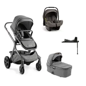 Carrinho de Bebê Nuna Demi Grow + Moisés Cinza Threaded - Conforto e Versatilidade