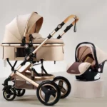 Carrinho de Bebê Passear 3 em 1 Baby Júpiter Preto e Caqui