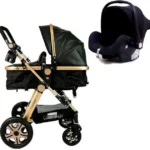 Carrinho de Bebê Passear 3 em 1 Baby Júpiter Preto e Caqui