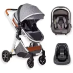 Carrinho de Bebê Passear Baby Conforto Trio Ares Cinza - 3 em 1 Com Bebê Conforto