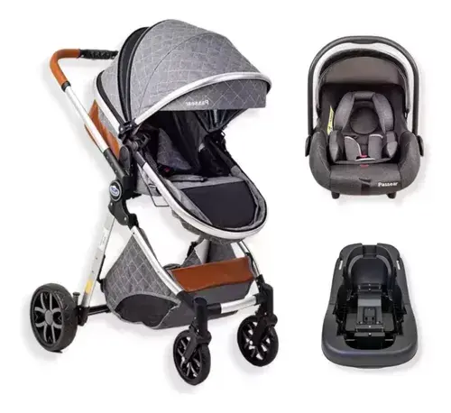 Carrinho de Bebê Passear Baby Conforto Trio Ares Cinza – 3 em 1 Com Bebê Conforto Carrinho de Bebê Passear Baby Conforto Trio Ares Cinza - 3 em 1 Com Bebê Conforto