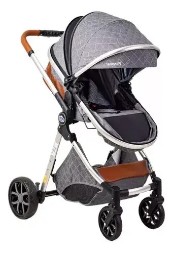 Carrinho de Bebe Passear Baby Bebê Conforto Trio Ares Cinza