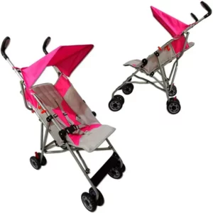 Carrinho de Bebê Passeio Estilo Guarda-Chuva Compacto Turim Rosa 6 meses a 15 Kg