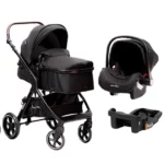 Carrinho de Bebê Premium Baby Kansas Preto e Dourado com Bebê Conforto