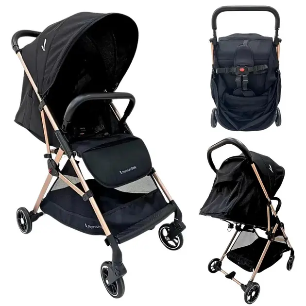 Carrinho de Bebê Premium Baby Zurich Preto Compacto para Passeio Carrinho de Bebê Premium Baby Zurich Preto Compacto para Passeio