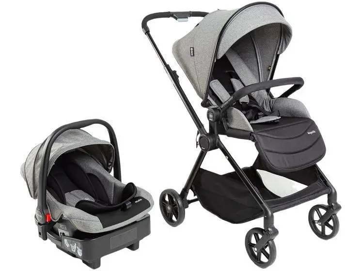 Carrinho de Bebê Safety 1st Bebê Conforto Magnific Cinza 5 em 1 Carrinho de Bebê Safety 1st Bebê Conforto Magnific Cinza 5 em 1