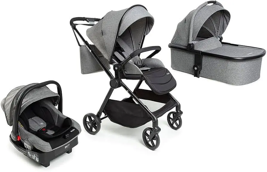 Carrinho de Bebê Safety 1st Bebê Conforto Magnific Cinza 5 em 1 Carrinho de Bebê Safety 1st Bebê Conforto Magnific Cinza 5 em 1