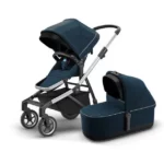 Carrinho de Bebê Thule Sleek + Moisés Azul - Versátil e Confortável