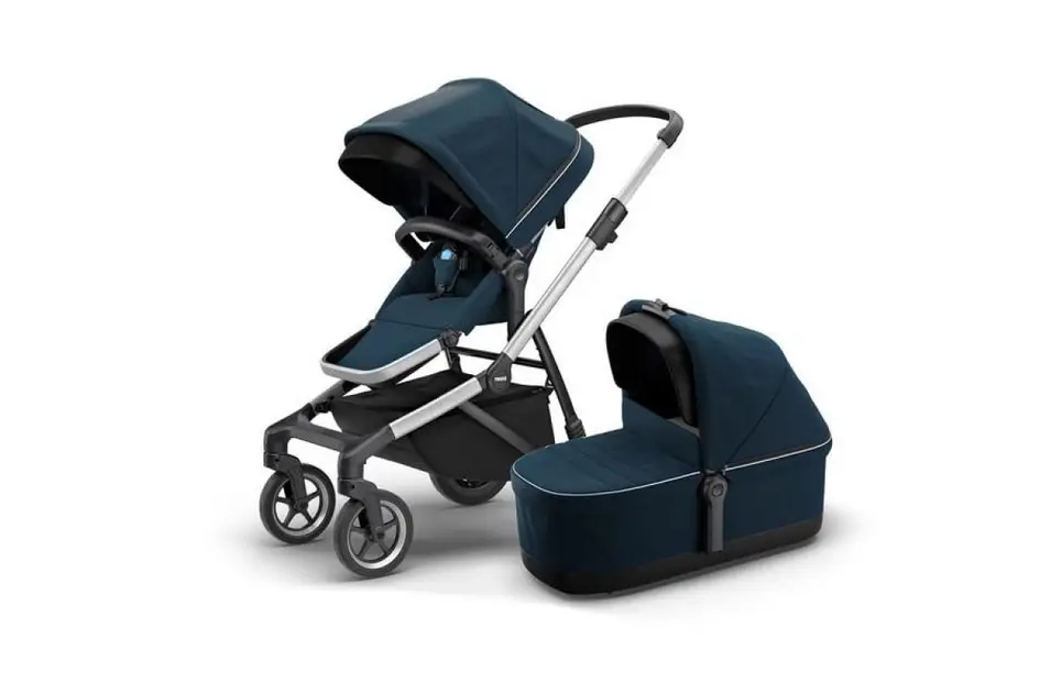 Carrinho de Bebê Thule Sleek + Moisés Azul – Versátil e Confortável Carrinho de Bebê Thule Sleek + Moisés Azul - Versátil e Confortável